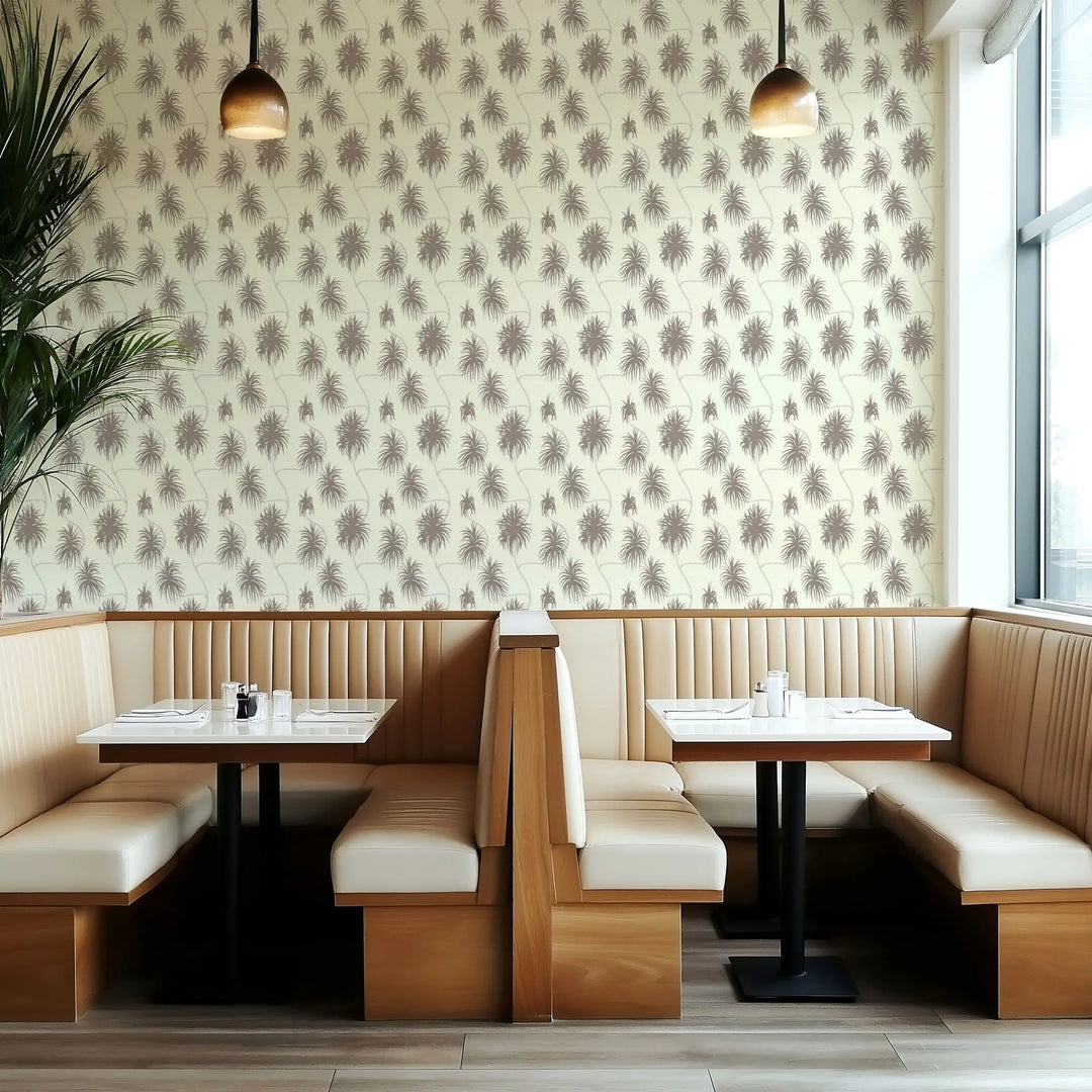 Dragon Tree - Coconut Linen Wallpaper