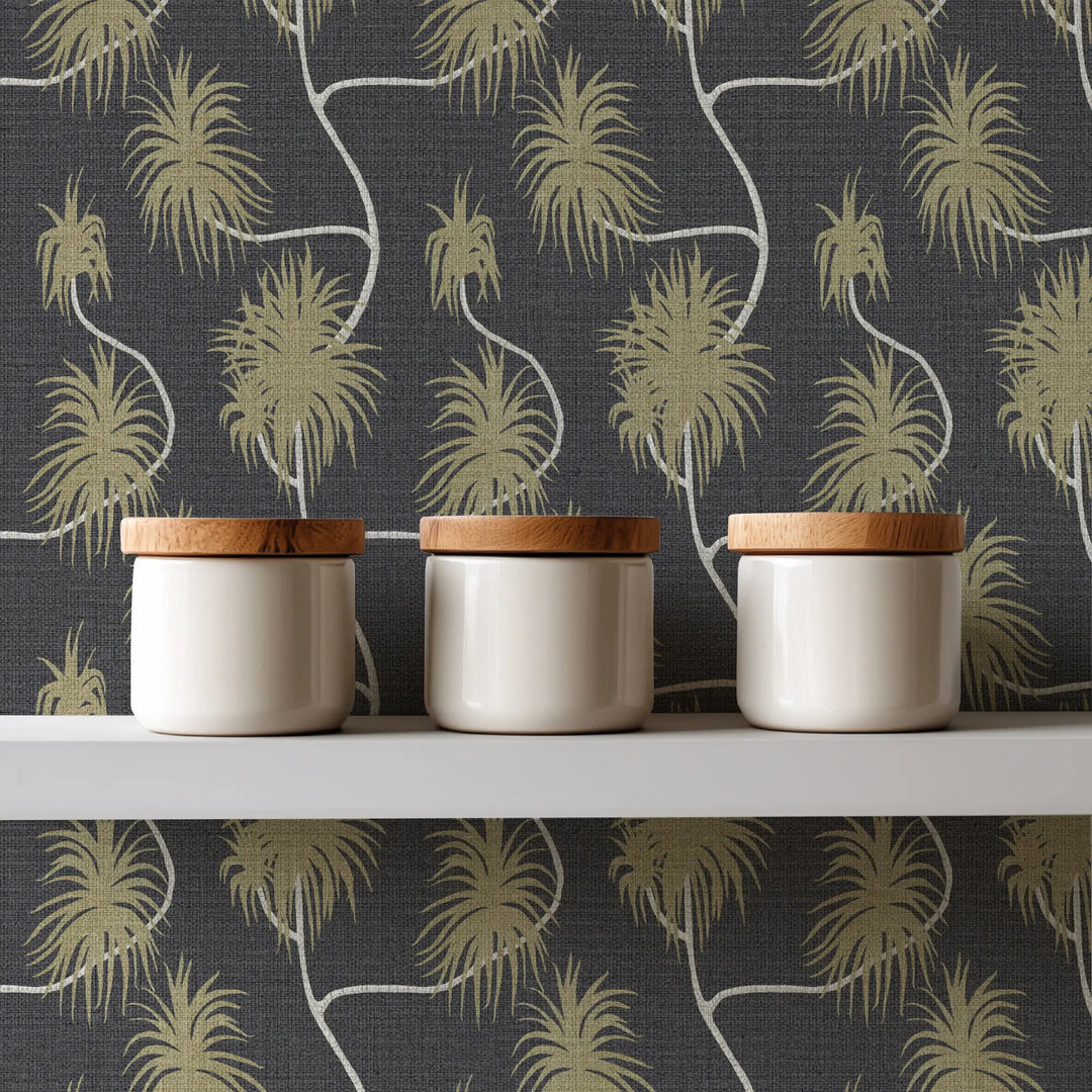 Dragon Tree Midnight Sun Grasscloth