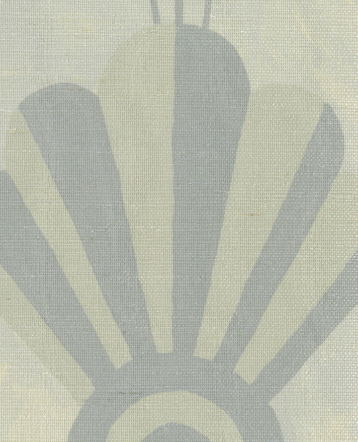 Fanflower Powder Blue Grasscloth