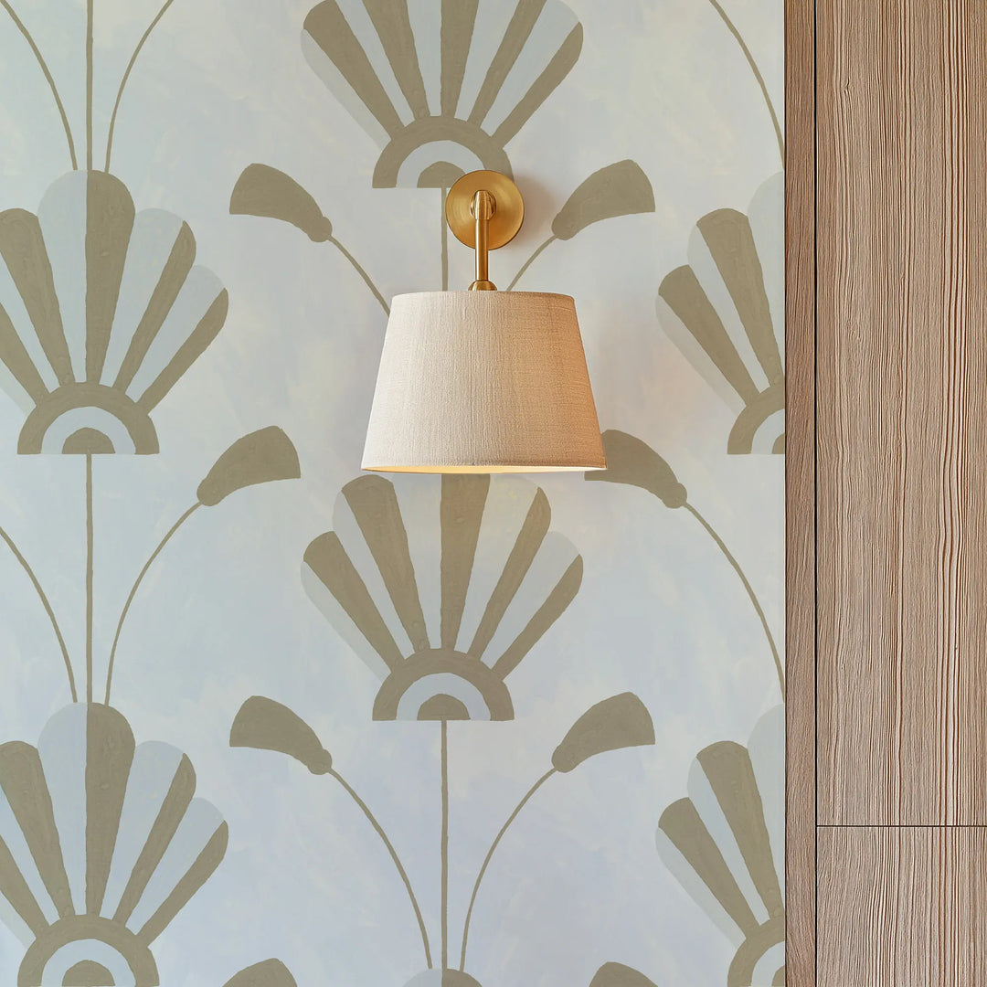 Fanflower - Powder Blue Gold Wallpaper