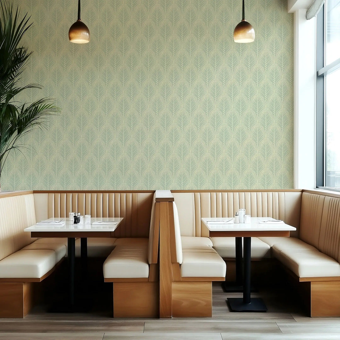 Fountain Fan - Ash Blue Wallpaper