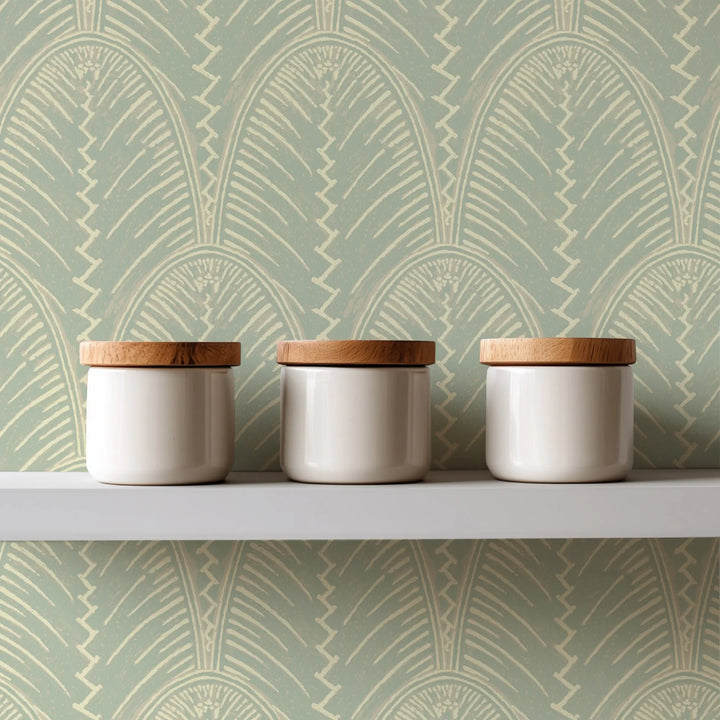 Fountain Fan - Ash Blue Wallpaper