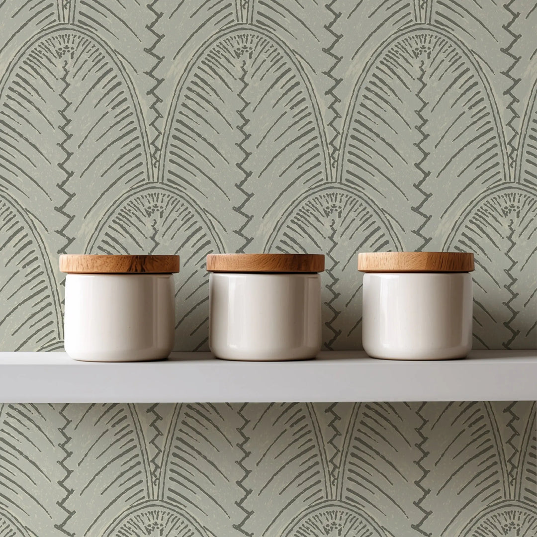 Fountain Fan - Sandstone Wallpaper