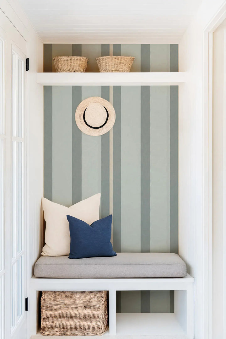 Miami Stripe - Ocean Breeze Blue Wallpaper