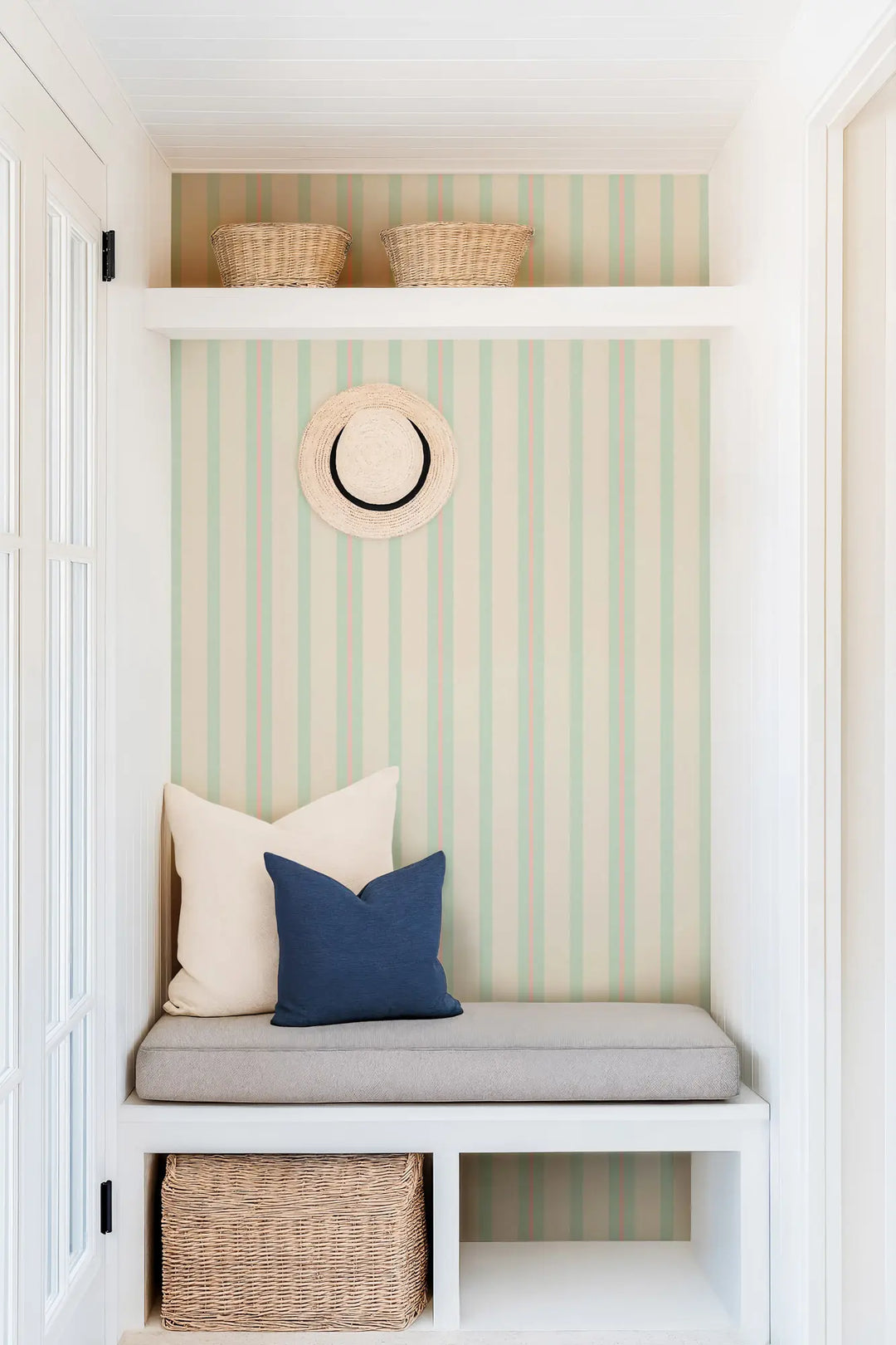 Miami Stripe Mini - South Beach Teal Wallpaper