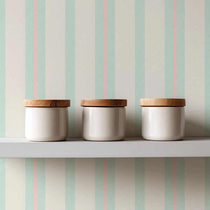 Miami Stripe Mini - South Beach Teal Wallpaper