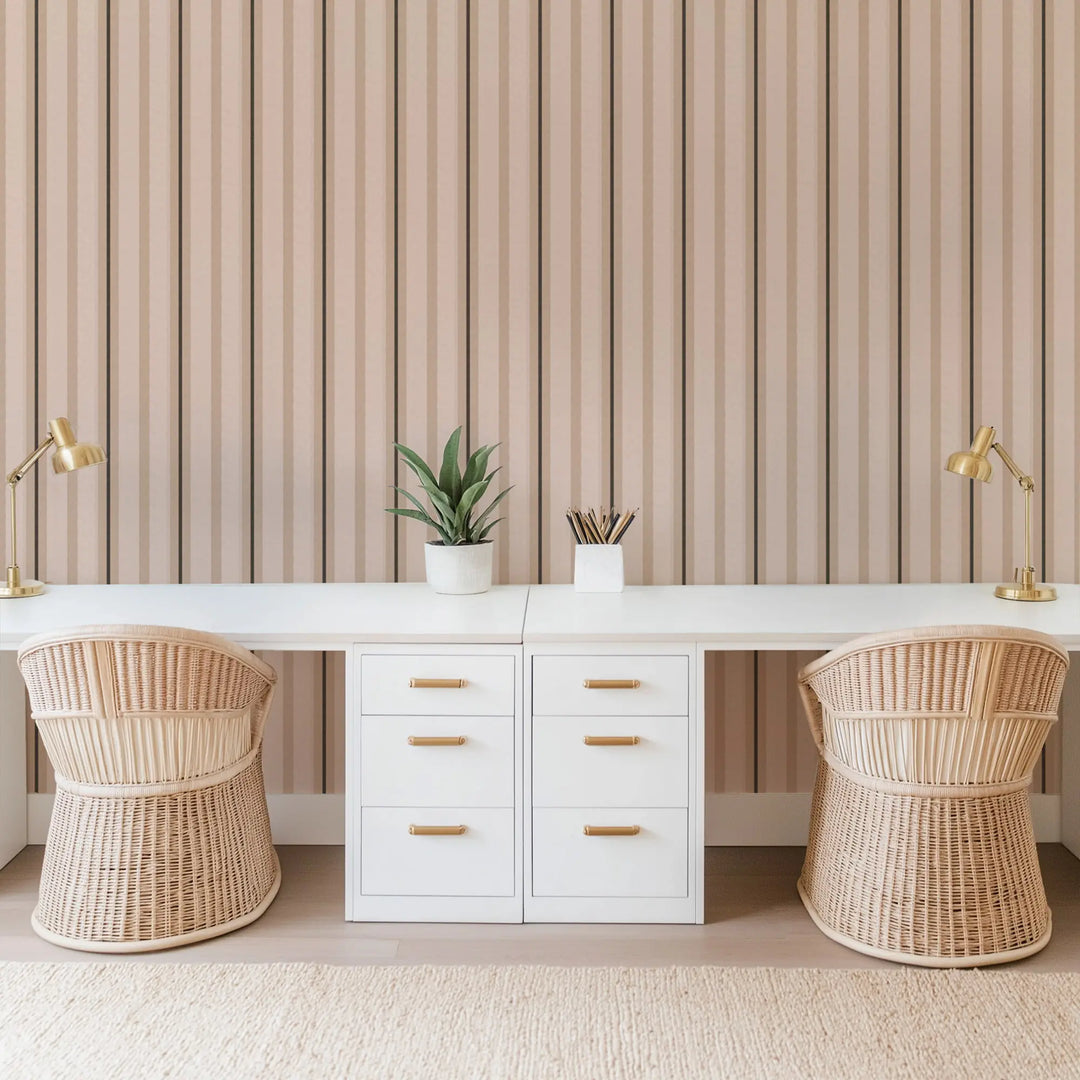 Miami Stripe Mini - Stucco Wallpaper