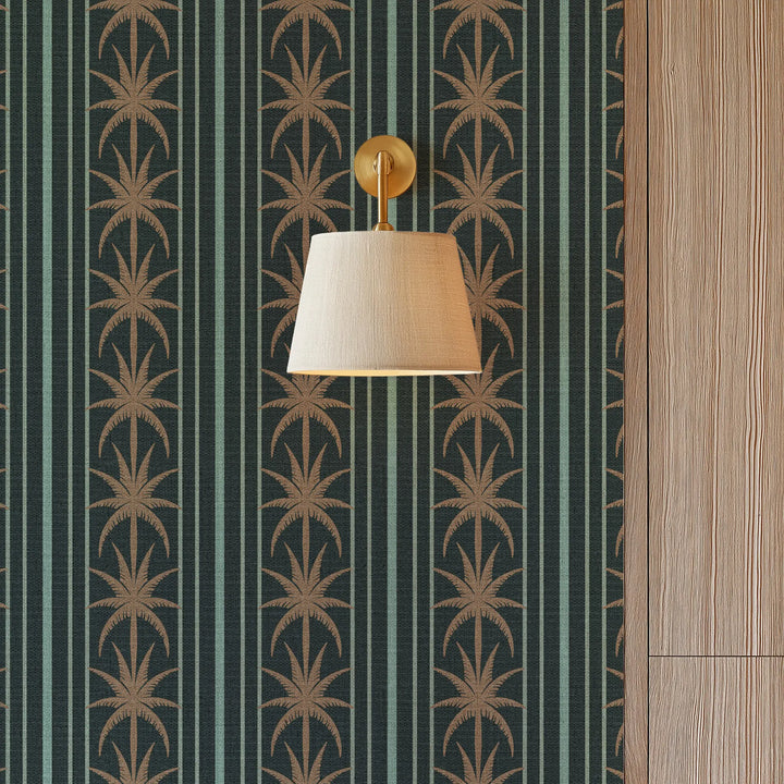 Ocean Drive Stripe Bronze Night Grasscloth