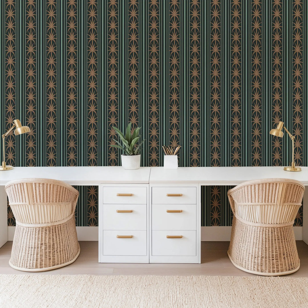 Ocean Drive Stripe - Bronze Night Wallpaper