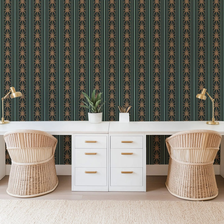 Ocean Drive Stripe - Bronze Night Wallpaper