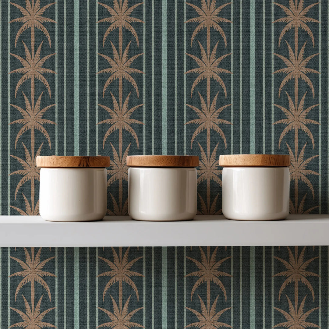 Ocean Drive Stripe Bronze Night Grasscloth