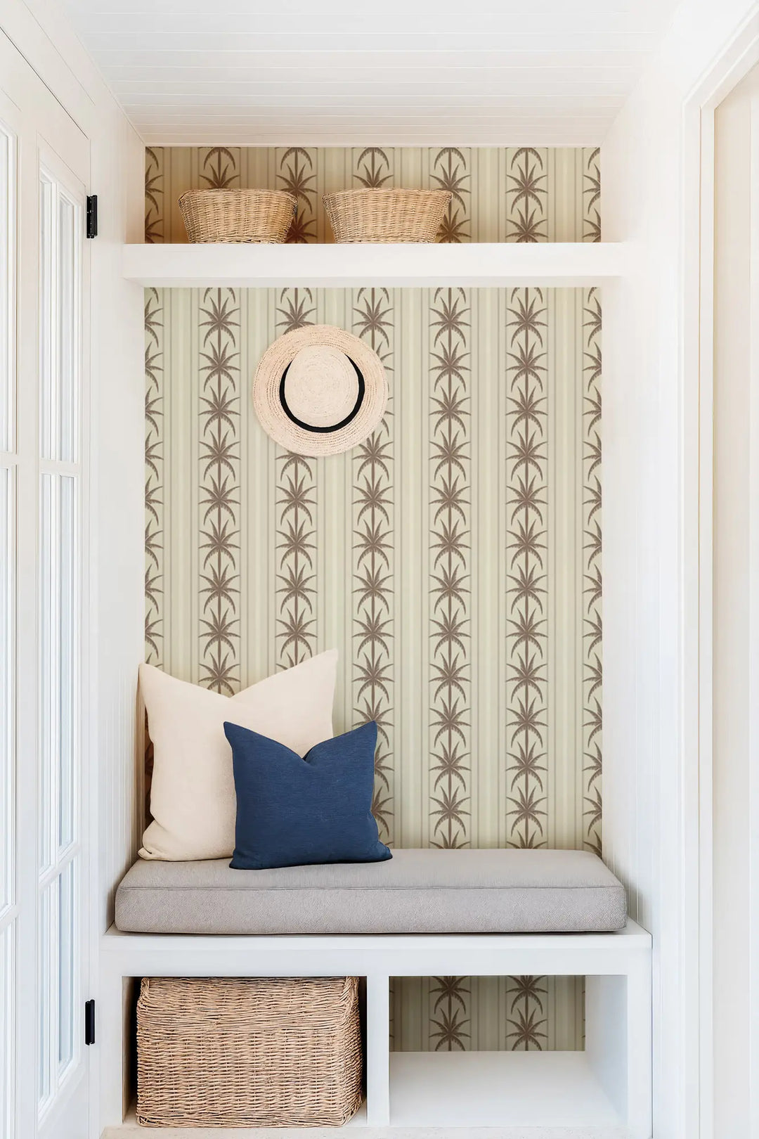 Ocean Drive Stripe - Coconut Linen Wallpaper