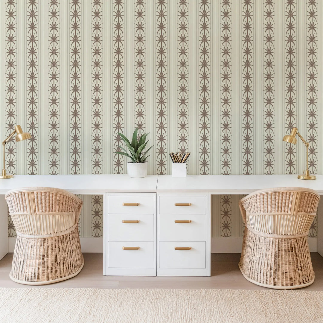 Ocean Drive Stripe - Coconut Linen Wallpaper