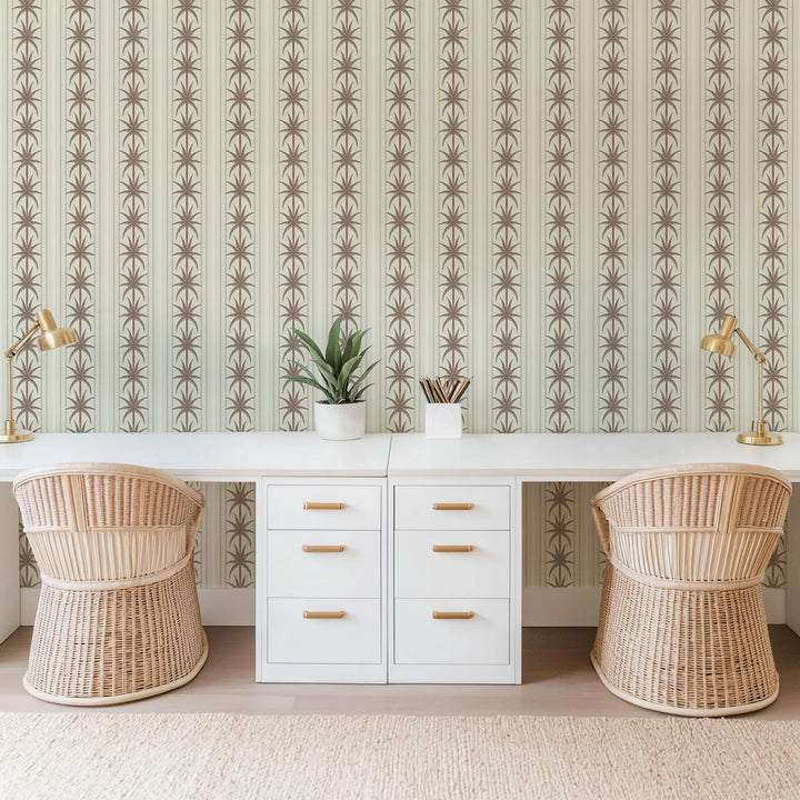 Ocean Drive Stripe - Coconut Linen Wallpaper