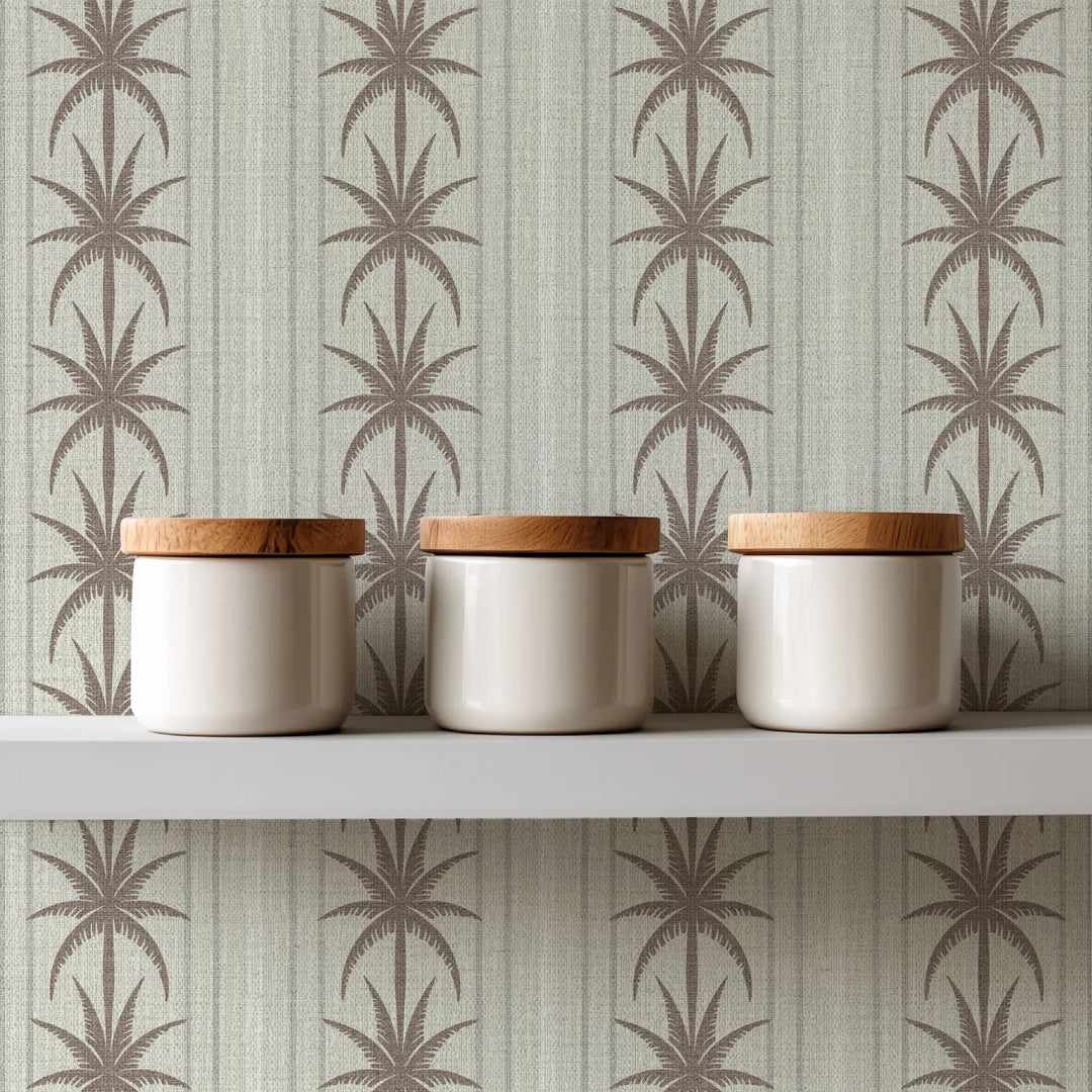Ocean Drive Stripe Coconut Linen Grasscloth