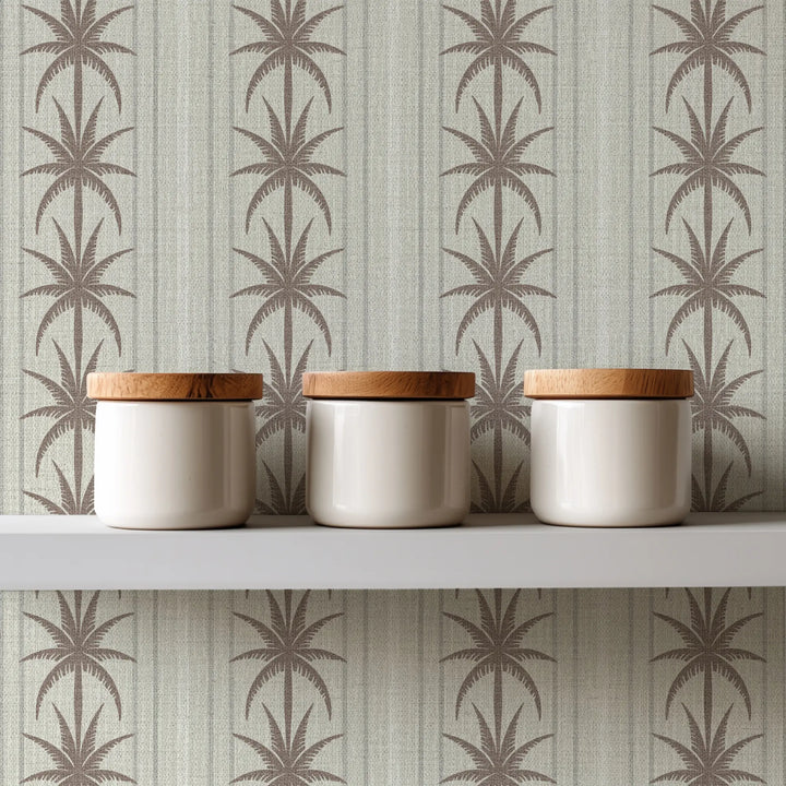 Ocean Drive Stripe Coconut Linen Grasscloth