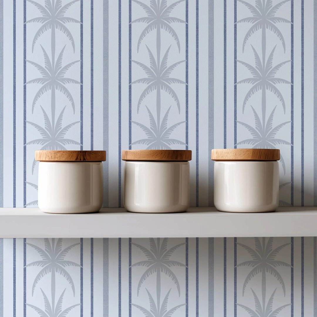 Ocean Drive Stripe - Cool Blues Wallpaper