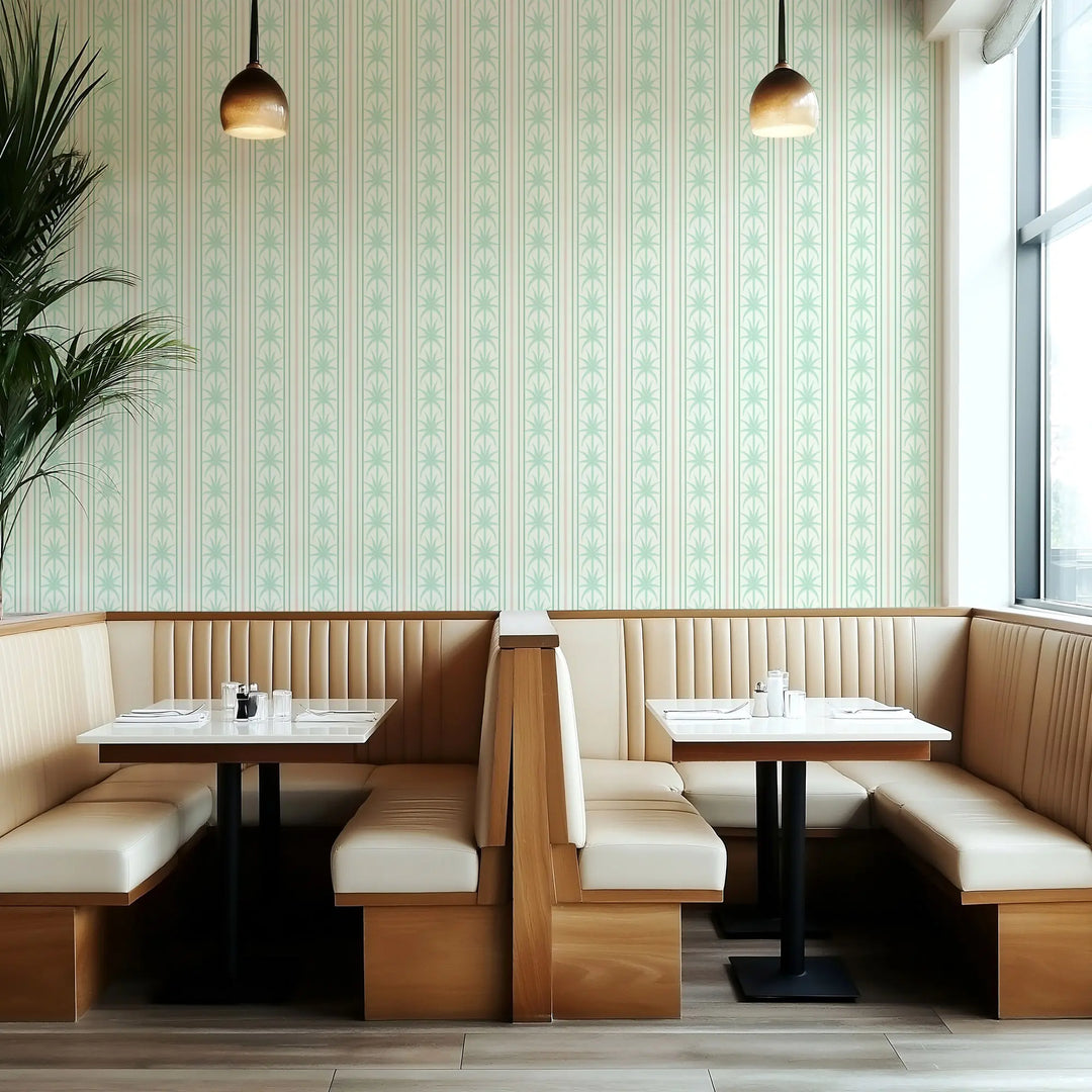 Ocean Drive Stripe - South Beach Teal Wallpaper