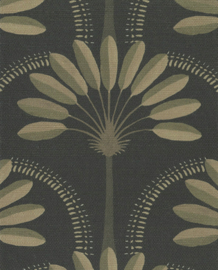 Palm Arches Gold Night Grasscloth