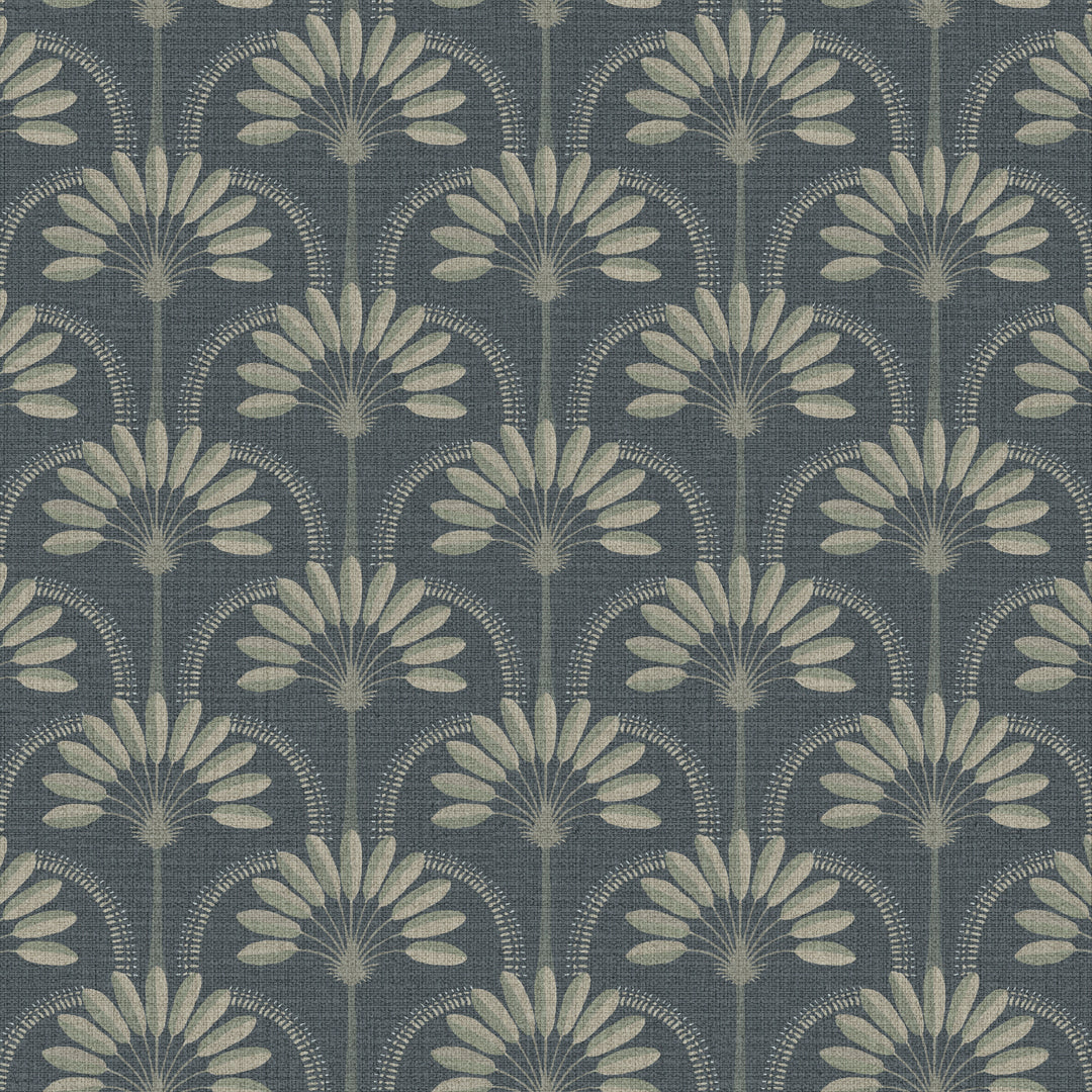 Palm Arches Gold Night Grasscloth