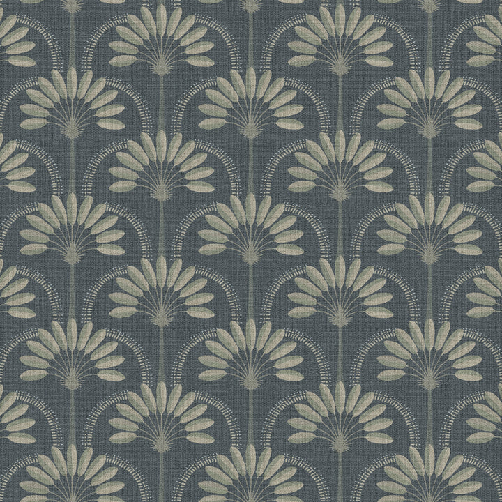 Palm Arches Gold Night Grasscloth