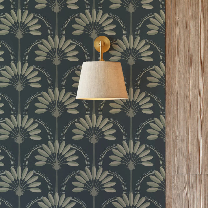 Palm Arches - Gold Night Wallpaper