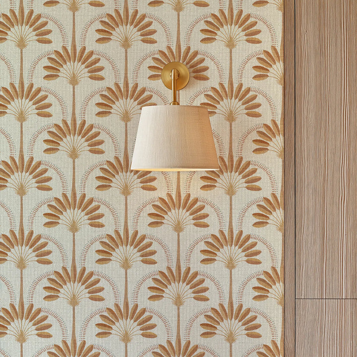 Palm Arches Terracotta Grasscloth