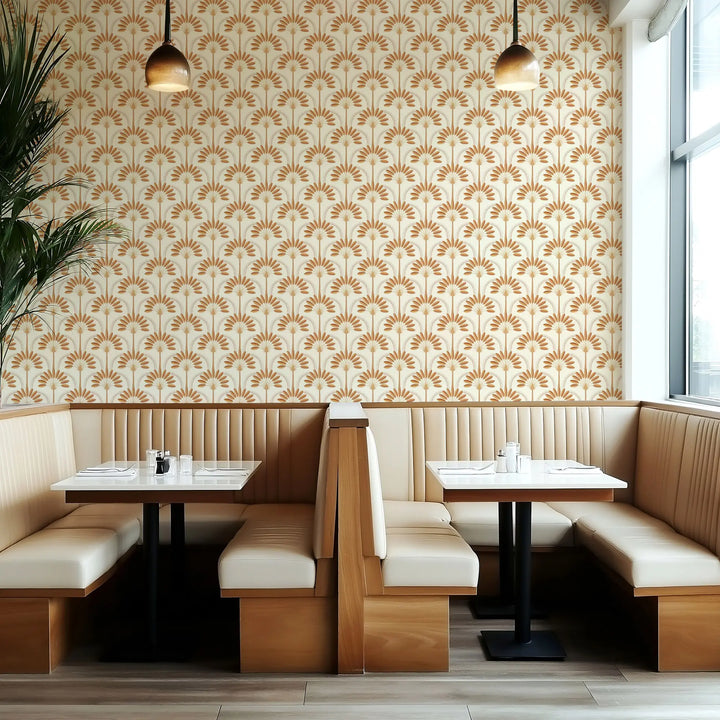 Palm Arches - Terracotta Wallpaper