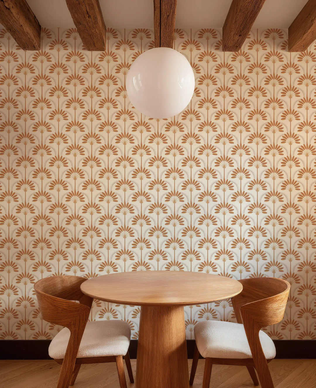 Palm Arches - Terracotta Wallpaper