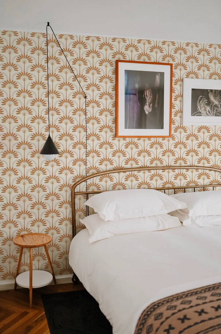 Palm Arches - Terracotta Wallpaper