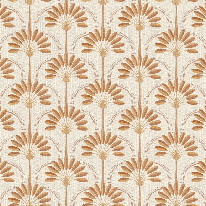 Palm Arches Terracotta Grasscloth