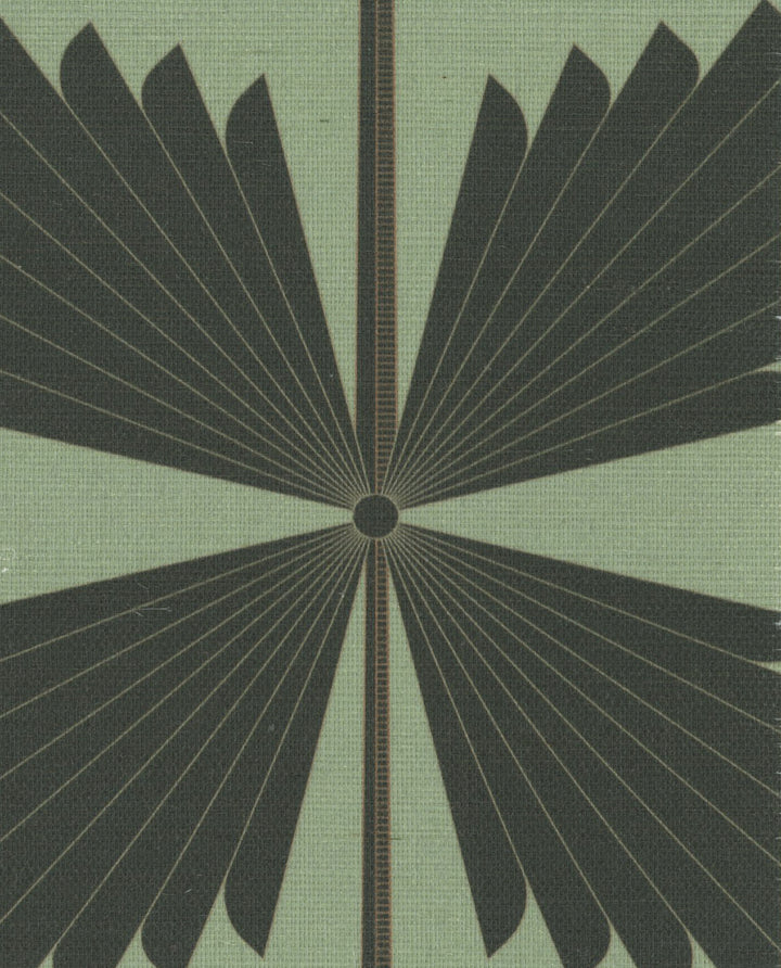 Palmetto Black Teal Grasscloth