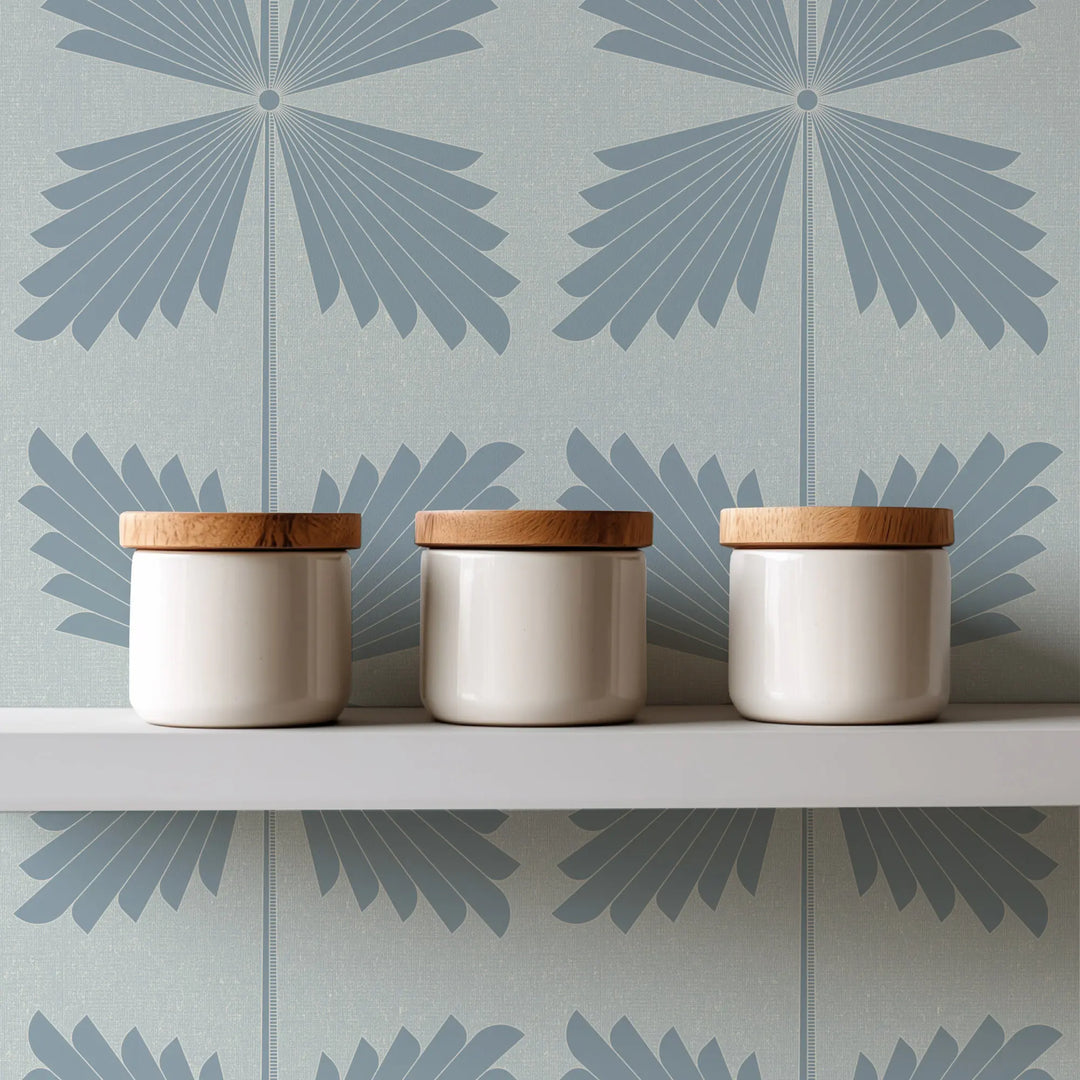 Palmetto - Blue Gray Wallpaper