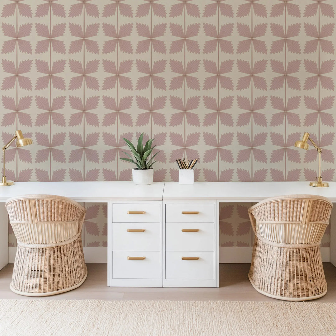 Palmetto - Deco Pink Wallpaper