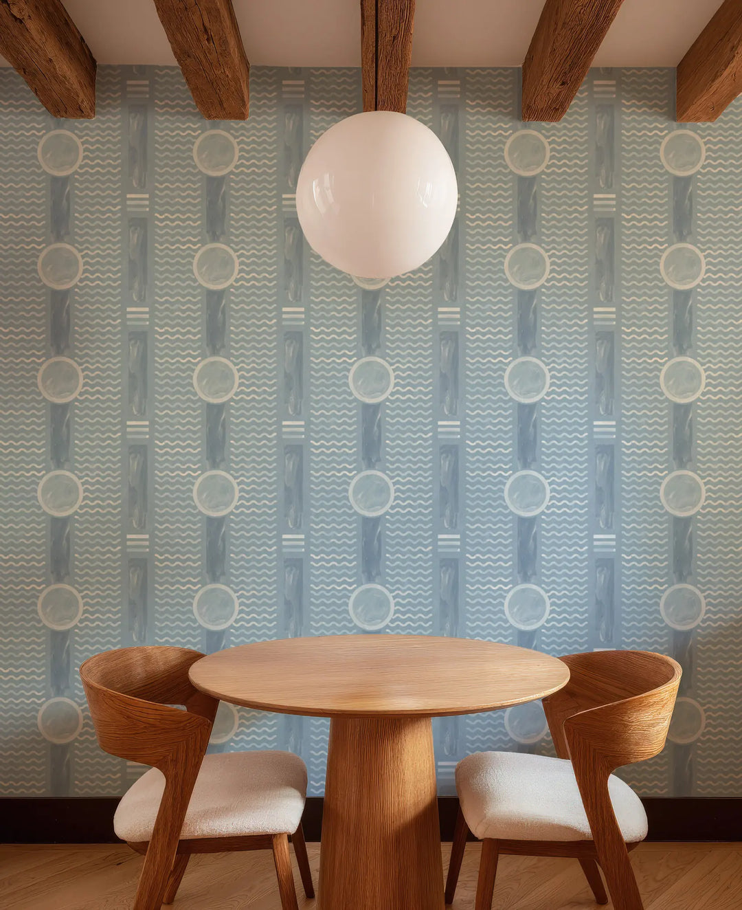 South Beach Facade - Faded Blue Wallpaper