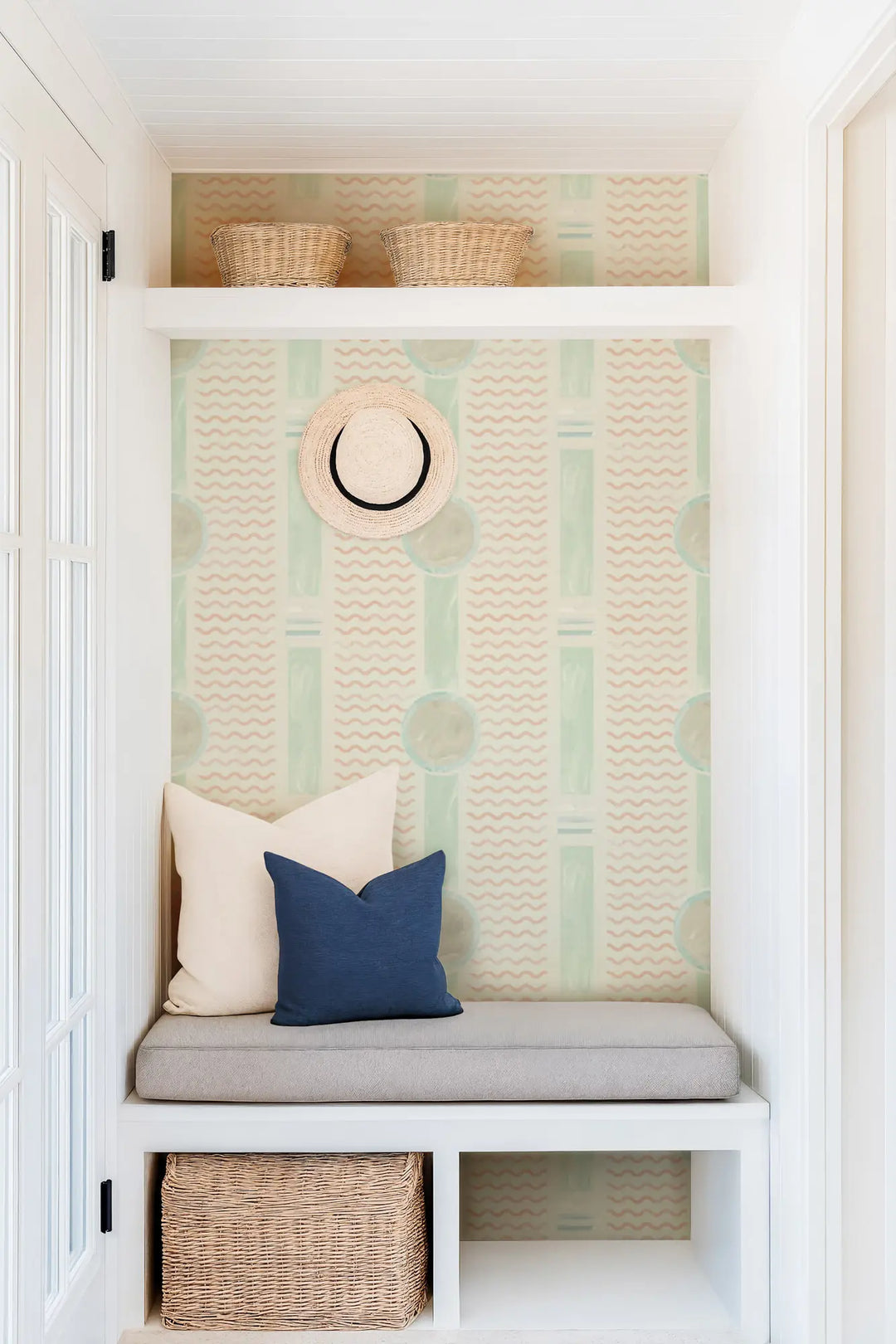 South Beach Facade - Teal Wallpaper