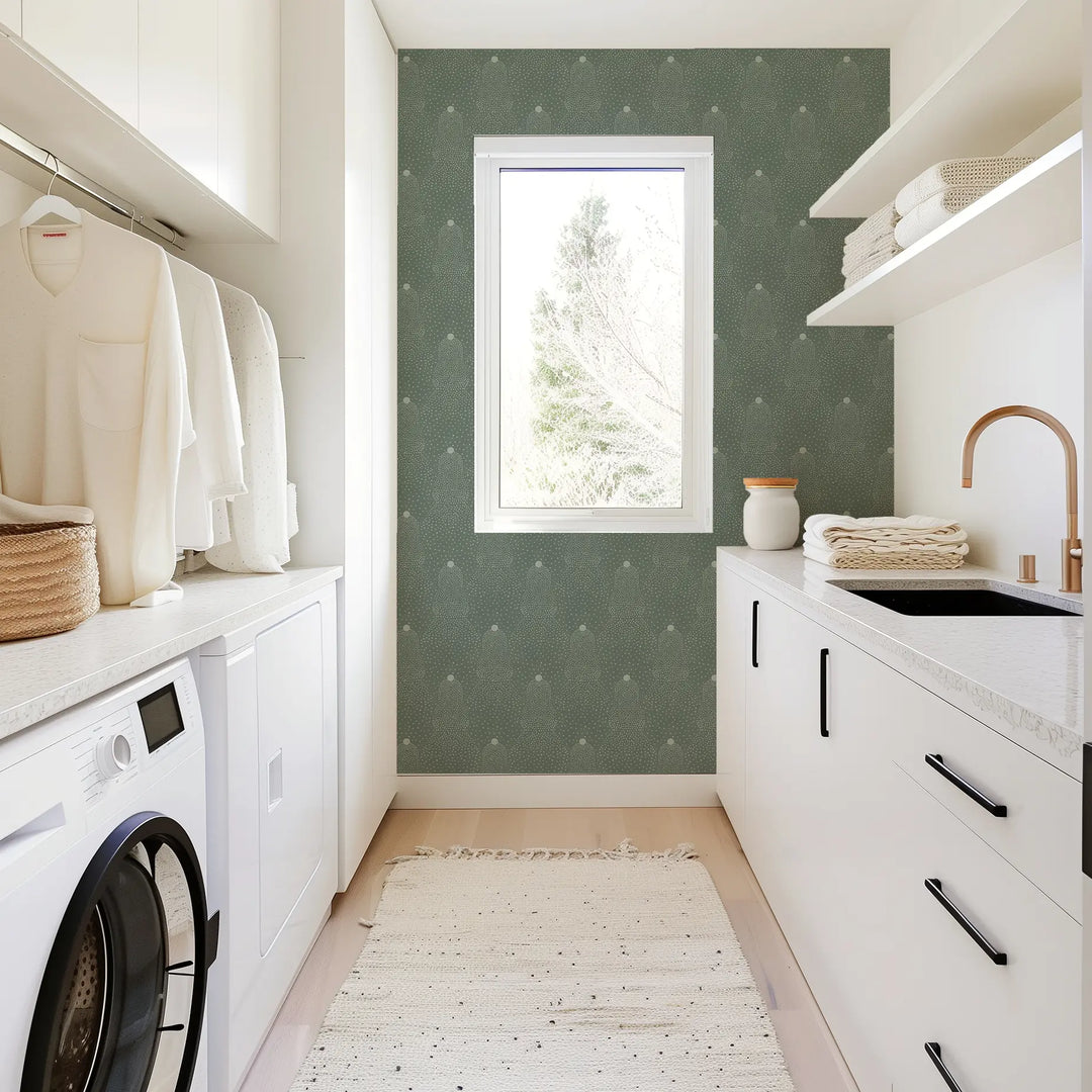 Beaded Current - Blue Green Wallpaper