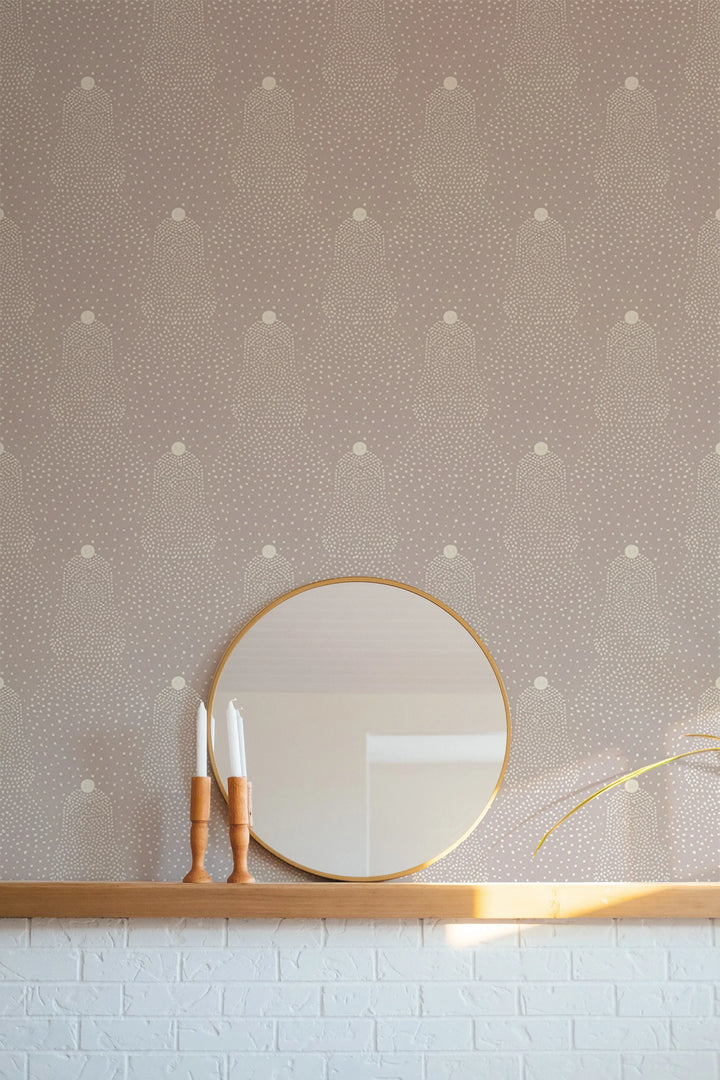Beaded Current - Rose Stone Wallpaper