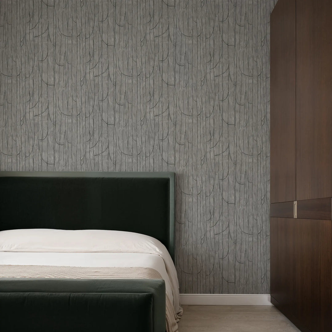 Lingering Lines - Gray Black Wallpaper