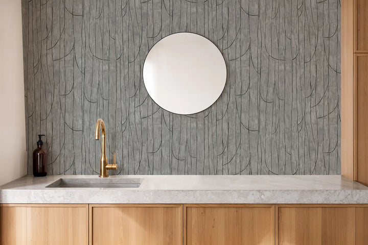 Lingering Lines - Gray Black Wallpaper