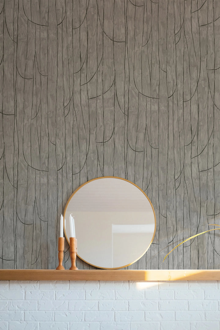 Lingering Lines - Gray Black Wallpaper