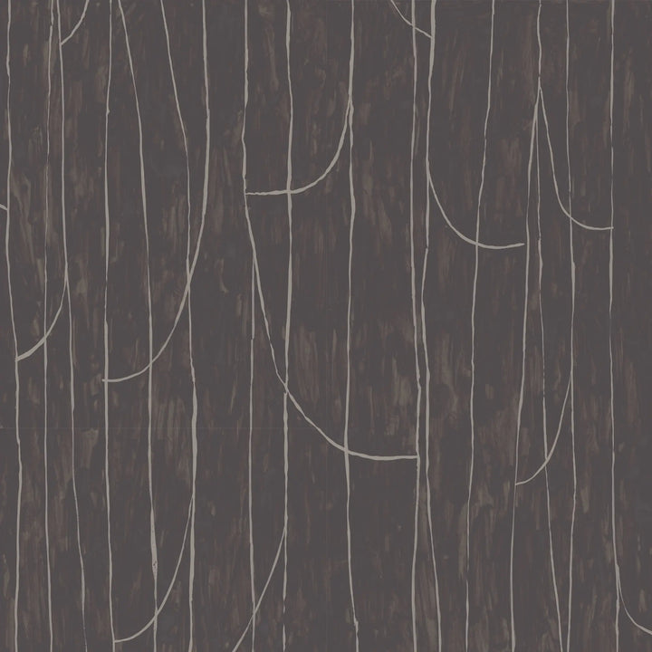 Lingering Lines - Mahogany Wallpaper
