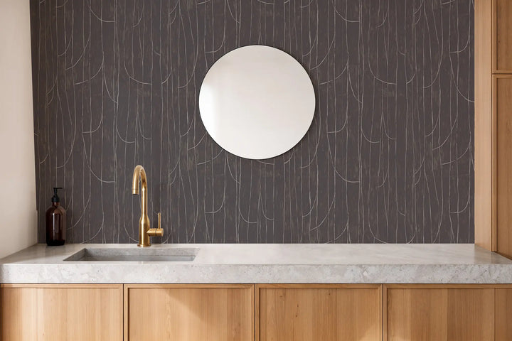 Lingering Lines - Mahogany Wallpaper