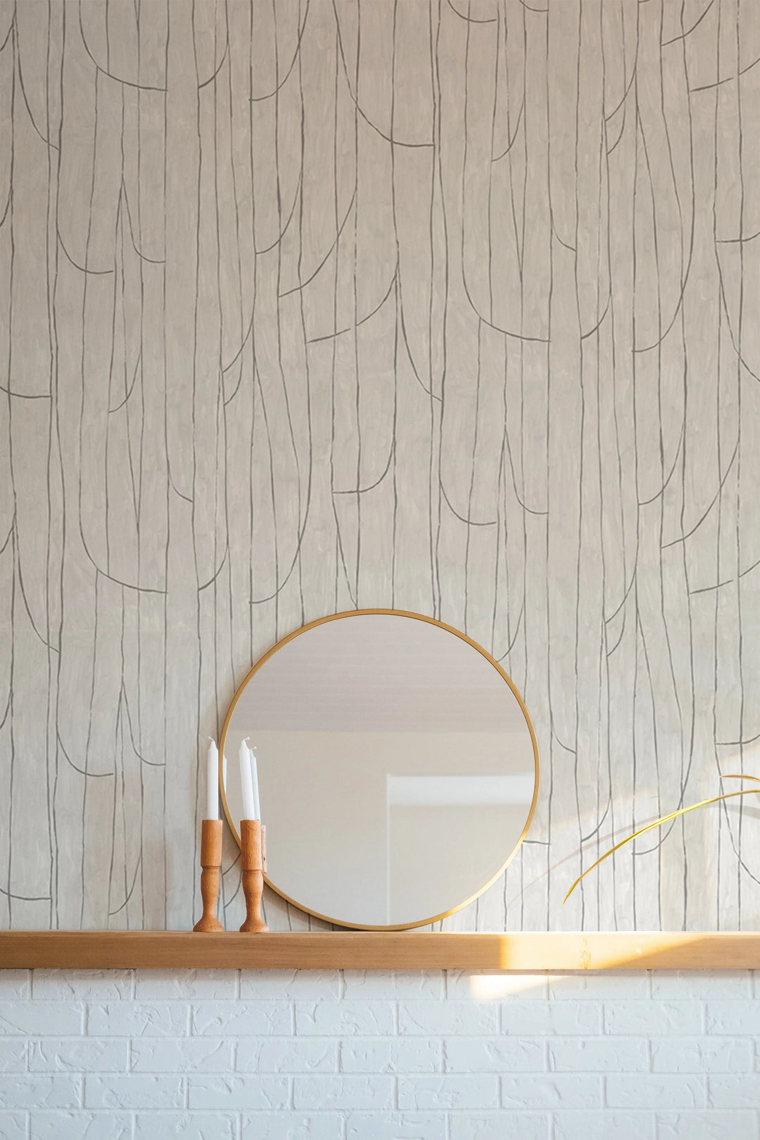 Lingering Lines - White Stone Wallpaper