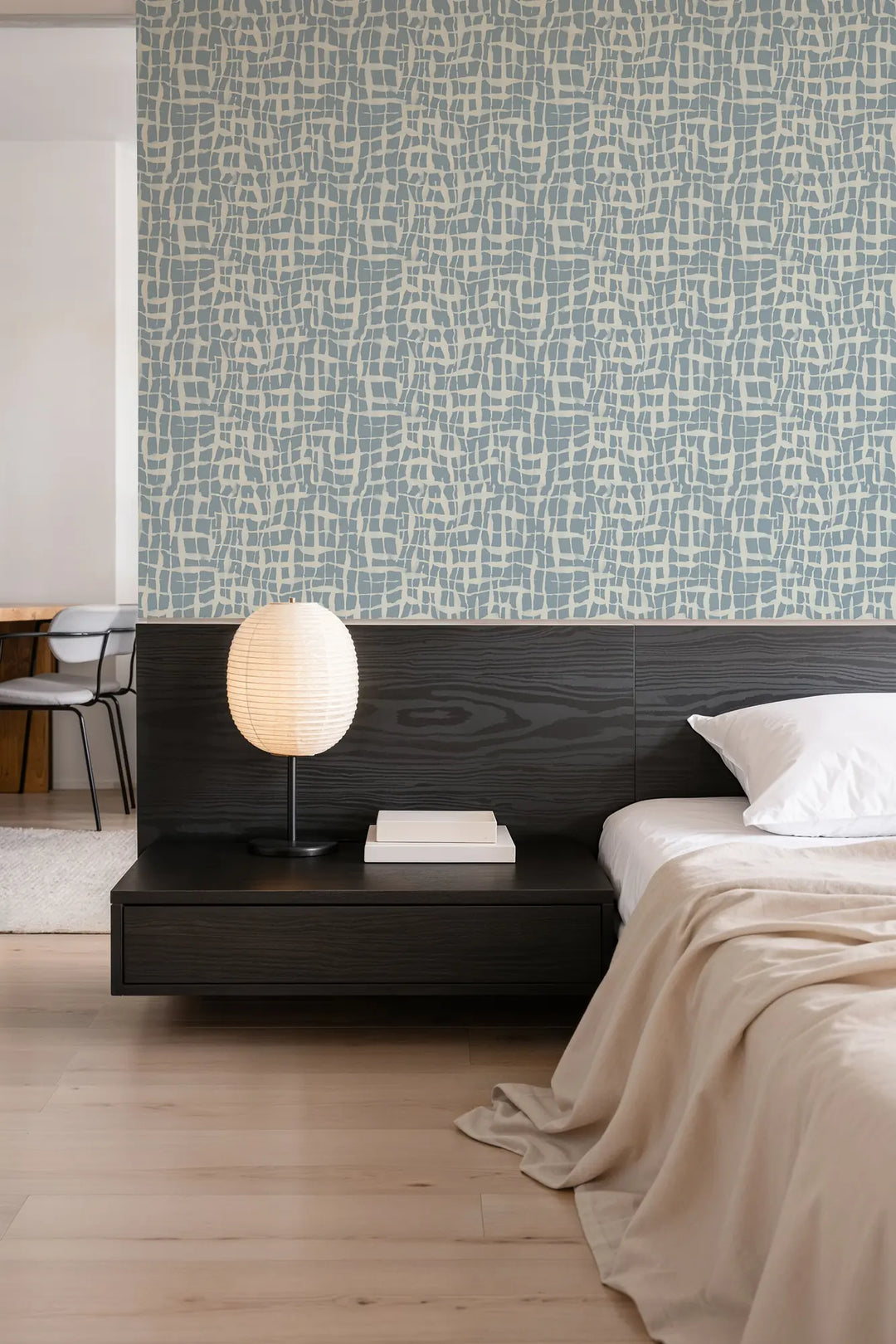 Net - Pale Mineral Blue Reverse Wallpaper