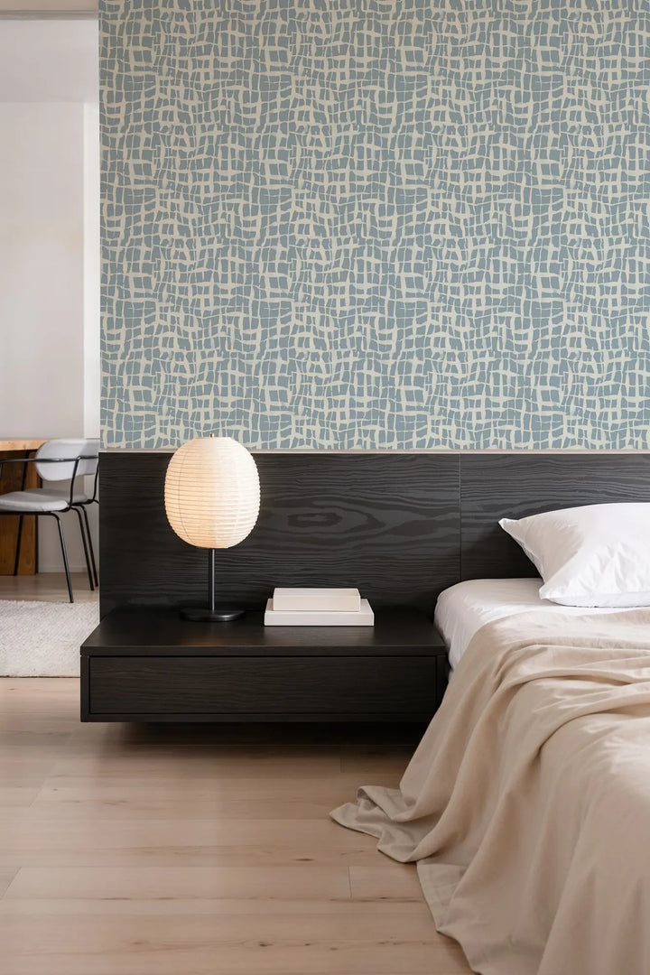 Net - Pale Mineral Blue Reverse Wallpaper