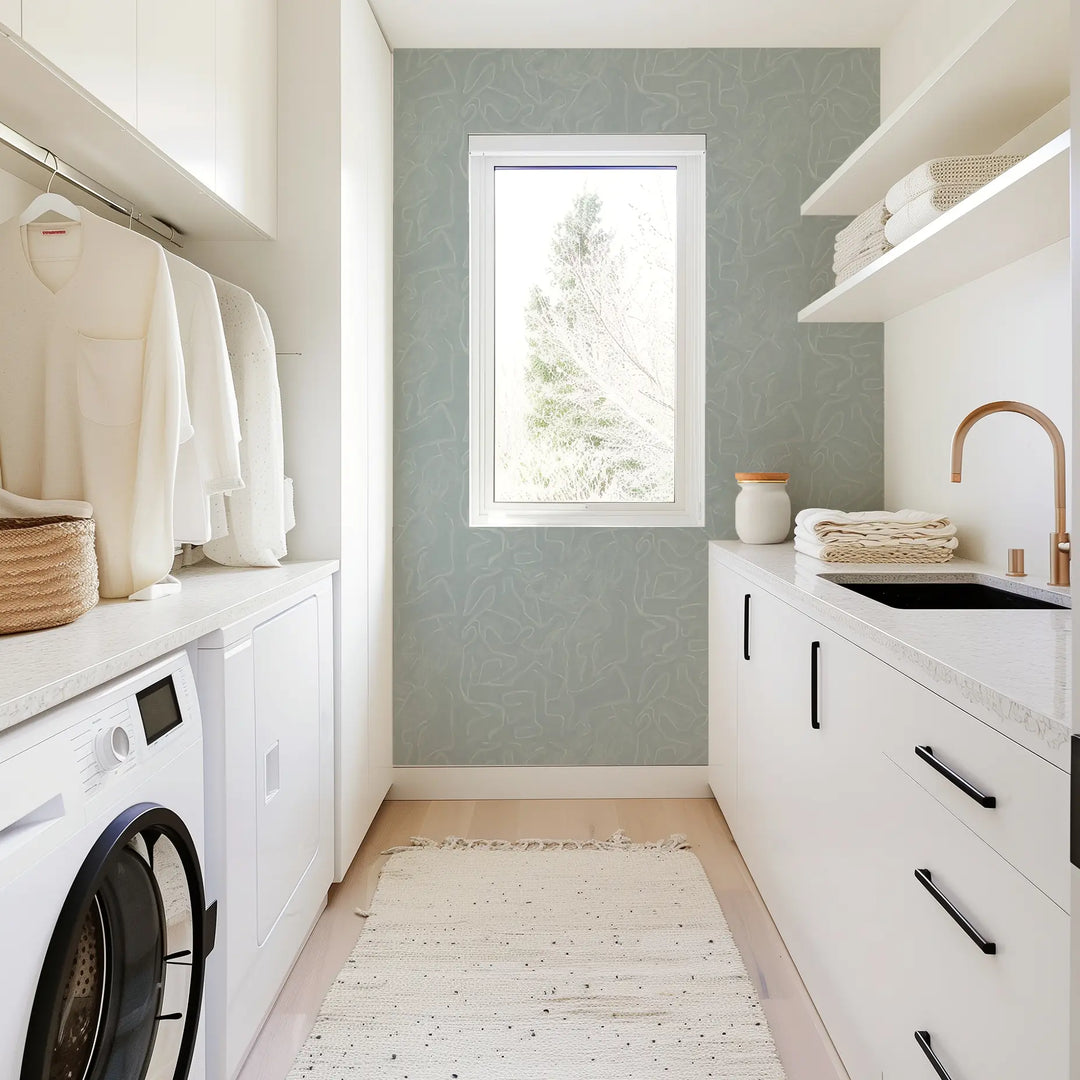 Painted Lines - Blue Gray Wallpaper