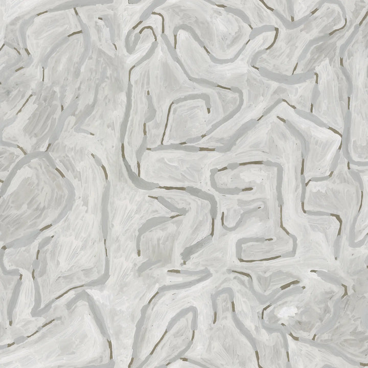 Painted Lines - Gray Linen Wallpaper