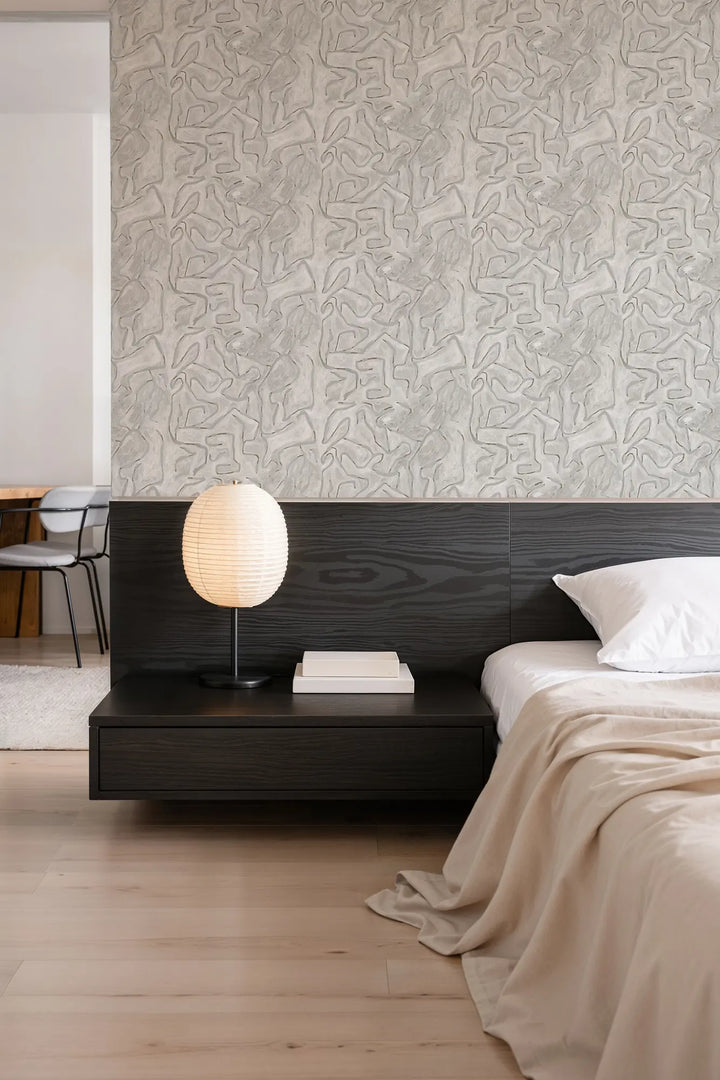 Painted Lines - Gray Linen Wallpaper