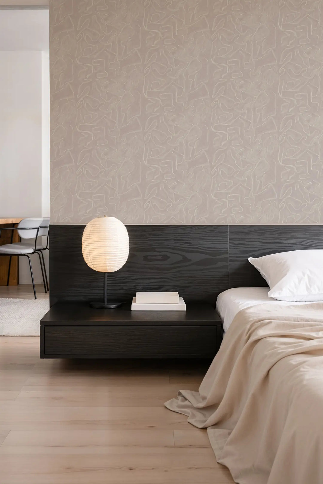 Painted Lines - Rose Stone Wallpaper